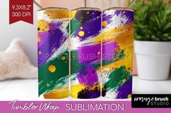 Mardi Gras Tumbler Wrap - Carnival Tumbler PNG Sublimation Product Image 1
