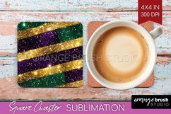Mardi Gras Square Coaster - Carnival Coaster PNG Sublimation Product Image 1