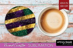 Mardi Gras Round Coaster - Carnival Coaster PNG Sublimation Product Image 1