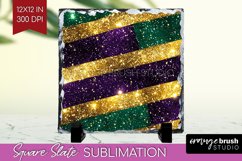 Mardi Gras Slate PNG - Carnival Square Slate Sublimation Product Image 1