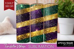 Mardi Gras Tumbler Wrap - Carnival Tumbler PNG Sublimation Product Image 1