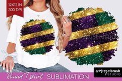 Mardi Gras Round Tshirt Background - Carnival PNG Product Image 1