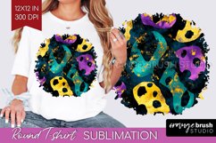 Mardi Gras Round Tshirt Background - Carnival PNG Product Image 1