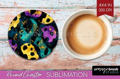 Mardi Gras Round Coaster - Carnival Coaster PNG Sublimation Product Image 1