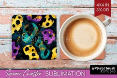 Mardi Gras Square Coaster - Carnival Coaster PNG Sublimation Product Image 1