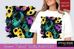 Mardi Gras Square Tshirt Background - Carnival PNG Product Image 1