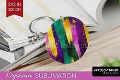 Mardi Gras Keychain PNG - Carnival Keychain Sublimation Product Image 1