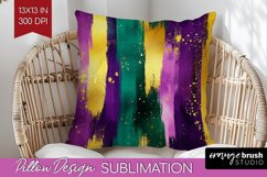 Mardi Gras Pillow Sublimation - Carnival Pillow Cover PNG Product Image 1