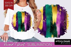 Mardi Gras Round Tshirt Background - Carnival PNG Product Image 1