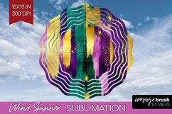 Mardi Gras Wind Spinner Sublimation PNG - Carnival Round Product Image 1