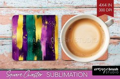 Mardi Gras Square Coaster - Carnival Coaster PNG Sublimation Product Image 1