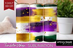 Mardi Gras Tumbler Wrap - Carnival Tumbler PNG Sublimation Product Image 1