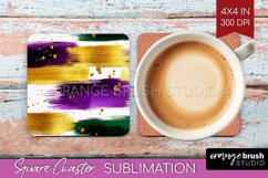 Mardi Gras Square Coaster - Carnival Coaster PNG Sublimation Product Image 1