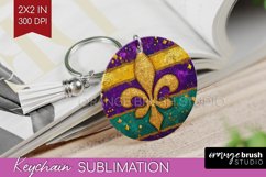 Mardi Gras Keychain PNG - Carnival Keychain Sublimation Product Image 1