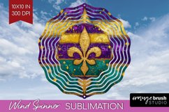 Mardi Gras Wind Spinner Sublimation PNG - Carnival Round Product Image 1