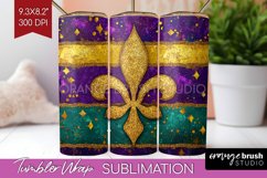 Mardi Gras Tumbler Wrap - Carnival Tumbler PNG Sublimation Product Image 1