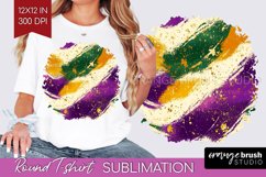 Mardi Gras Round Tshirt Background - Carnival PNG Product Image 1