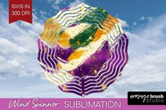 Mardi Gras Wind Spinner Sublimation PNG - Carnival Round Product Image 1