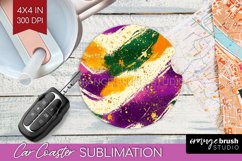 Mardi Gras Car Coaster - Carnival Coaster PNG Sublimation Product Image 1