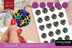 Mardi Gras Round Sticker - Carnival Printable Sticker Sheet Product Image 1