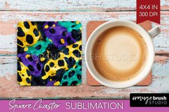 Mardi Gras Square Coaster - Carnival Coaster PNG Sublimation Product Image 1