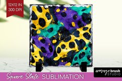 Mardi Gras Slate PNG - Carnival Square Slate Sublimation Product Image 1