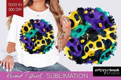 Mardi Gras Round Tshirt Background - Carnival PNG Product Image 1
