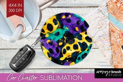 Mardi Gras Car Coaster - Carnival Coaster PNG Sublimation Product Image 1