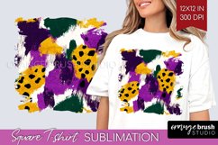 Mardi Gras Square Tshirt Background - Carnival PNG Product Image 1