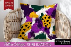 Mardi Gras Pillow Sublimation - Carnival Pillow Cover PNG Product Image 1
