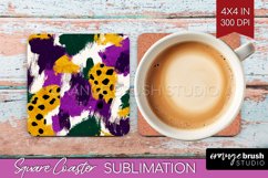 Mardi Gras Square Coaster - Carnival Coaster PNG Sublimation Product Image 1