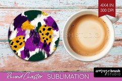 Mardi Gras Round Coaster - Carnival Coaster PNG Sublimation Product Image 1