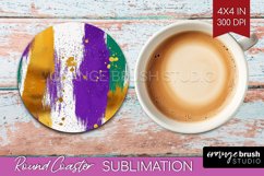 Mardi Gras Round Coaster - Carnival Coaster PNG Sublimation Product Image 1