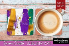 Mardi Gras Square Coaster - Carnival Coaster PNG Sublimation Product Image 1