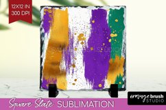 Mardi Gras Slate PNG - Carnival Square Slate Sublimation Product Image 1