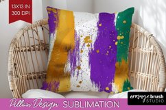 Mardi Gras Pillow Sublimation - Carnival Pillow Cover PNG Product Image 1