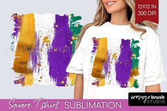 Mardi Gras Square Tshirt Background - Carnival PNG Product Image 1
