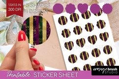 Mardi Gras Round Sticker - Carnival Printable Sticker Sheet Product Image 1