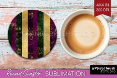 Mardi Gras Round Coaster - Carnival Coaster PNG Sublimation Product Image 1