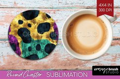 Mardi Gras Round Coaster - Carnival Coaster PNG Sublimation Product Image 1