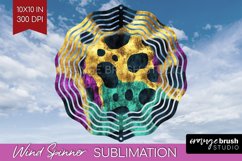 Mardi Gras Wind Spinner Sublimation PNG - Carnival Round Product Image 1