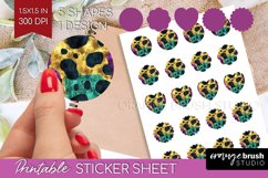 Mardi Gras Round Sticker - Carnival Printable Sticker Sheet Product Image 1