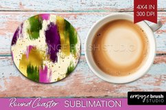 Mardi Gras Round Coaster - Carnival Coaster PNG Sublimation Product Image 1