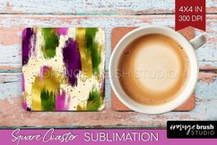 Mardi Gras Square Coaster - Carnival Coaster PNG Sublimation Product Image 1
