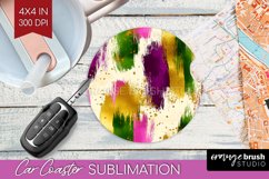 Mardi Gras Car Coaster - Carnival Coaster PNG Sublimation Product Image 1