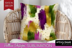 Mardi Gras Pillow Sublimation - Carnival Pillow Cover PNG Product Image 1
