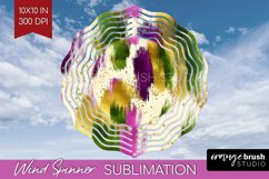 Mardi Gras Wind Spinner Sublimation PNG - Carnival Round Product Image 1