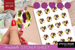 Mardi Gras Round Sticker - Carnival Printable Sticker Sheet Product Image 1