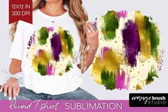 Mardi Gras Round Tshirt Background - Carnival PNG Product Image 1