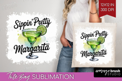 Margarita Cocktail Tote Bag Summer Drink Tote Bag PNG Product Image 1